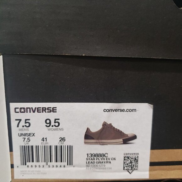 Converse Star Player Low Top Sneaker 76 in Lead Gray - Size M/7.5 W/9.5 - Picture 9 of 9